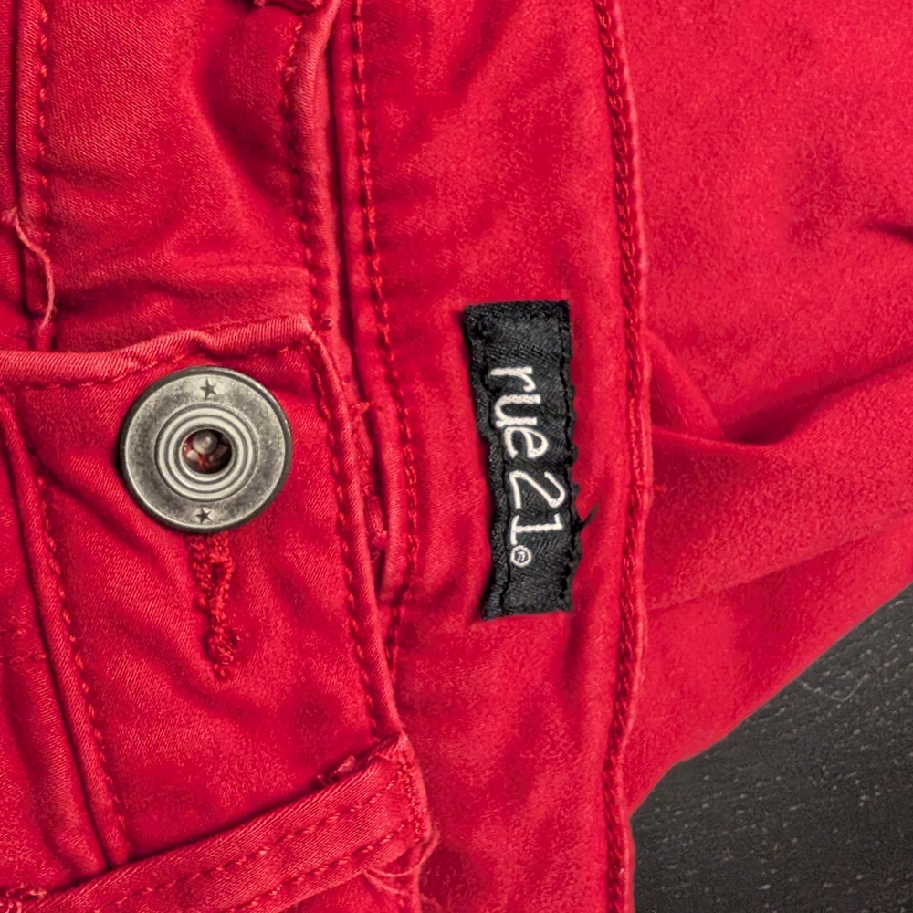 3 For $18 Rue21 Bold Scarlet Denim - Picture 3 of 6
